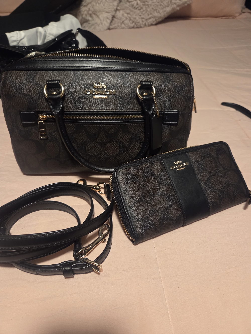 Coach Signature Canvas  Satchel and Wallet Set in Brown
